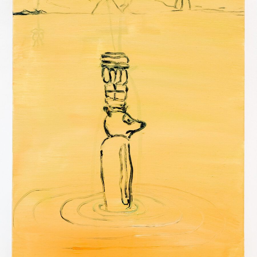 Anette Venzlaff, Wohin geht die Reise, 2022, Öl auf Leinwand, 80x50 cm